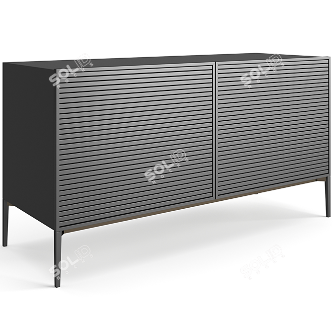 Sleek Contemporary Ruler Sideboard 3D model image 4