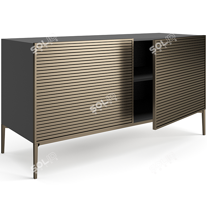 Sleek Contemporary Ruler Sideboard 3D model image 8