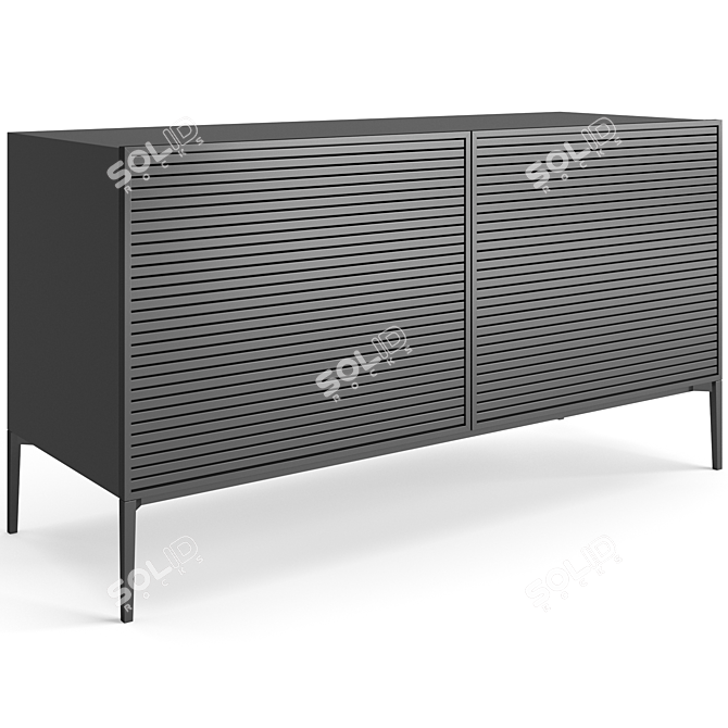 Sleek Contemporary Ruler Sideboard 3D model image 9