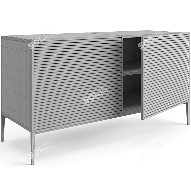 Sleek Contemporary Ruler Sideboard 3D model image 10