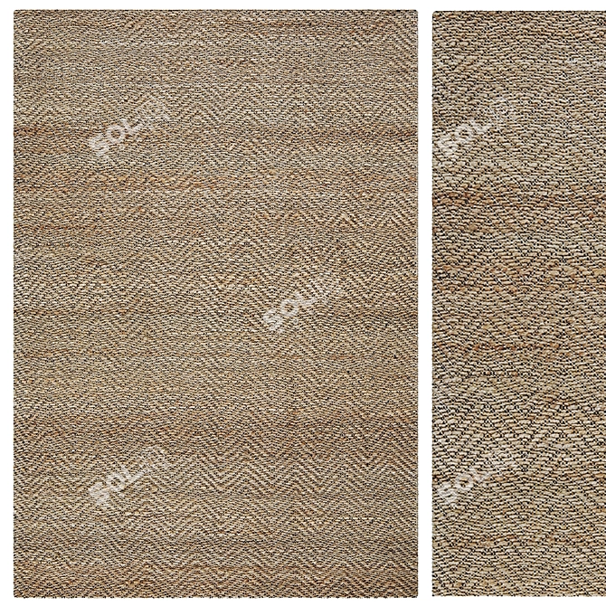 Jute Braided Carpet Set - 4K 3D model image 2