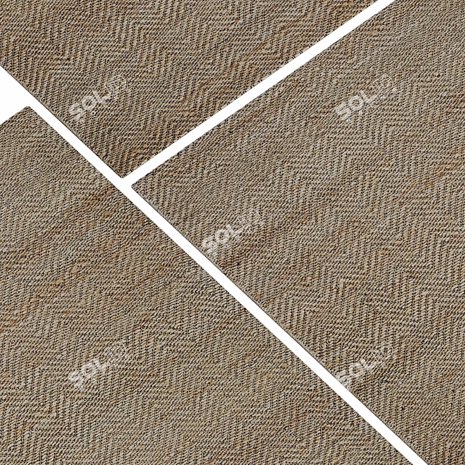Jute Braided Carpet Set - 4K 3D model image 4