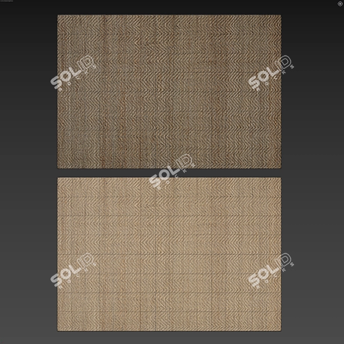 Jute Braided Carpet Set - 4K 3D model image 5