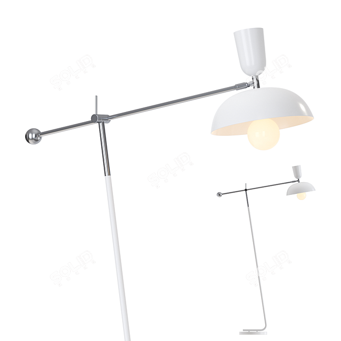 Adjustable Tripod Floor Lamp 3D model image 1