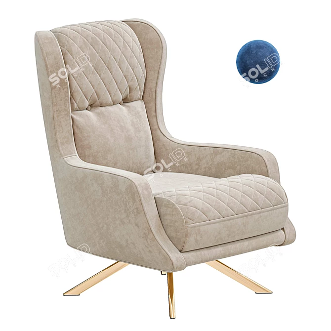  Modern Elegance PRAGA Armchair 3D model image 1