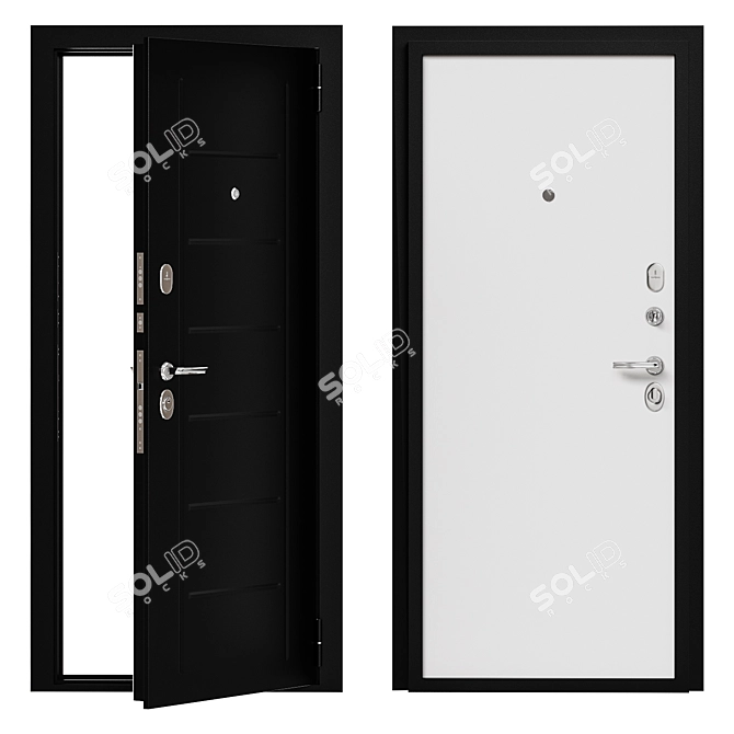 Bravo 21 Steel Entry Door 3D model image 1