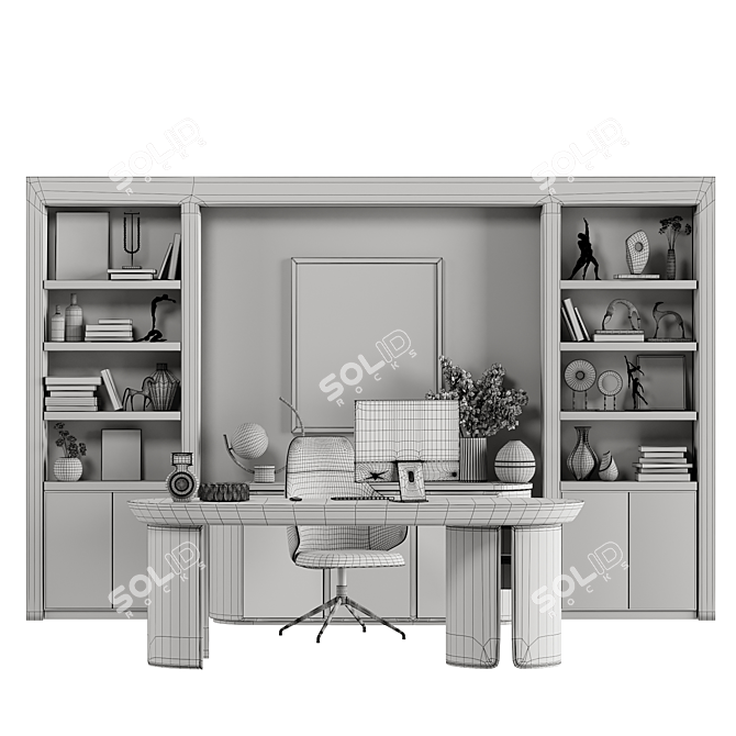 Modern Office Furniture 3D Model 3D model image 3