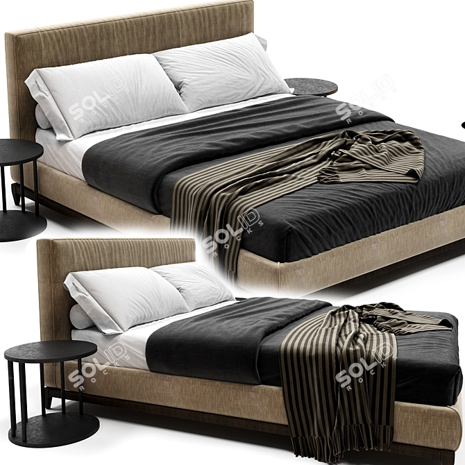 Luxury Minotti Andersen Bed 3D Model 3D model image 2
