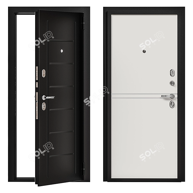 Bravo 22 Metal Entrance Door 3D model image 1