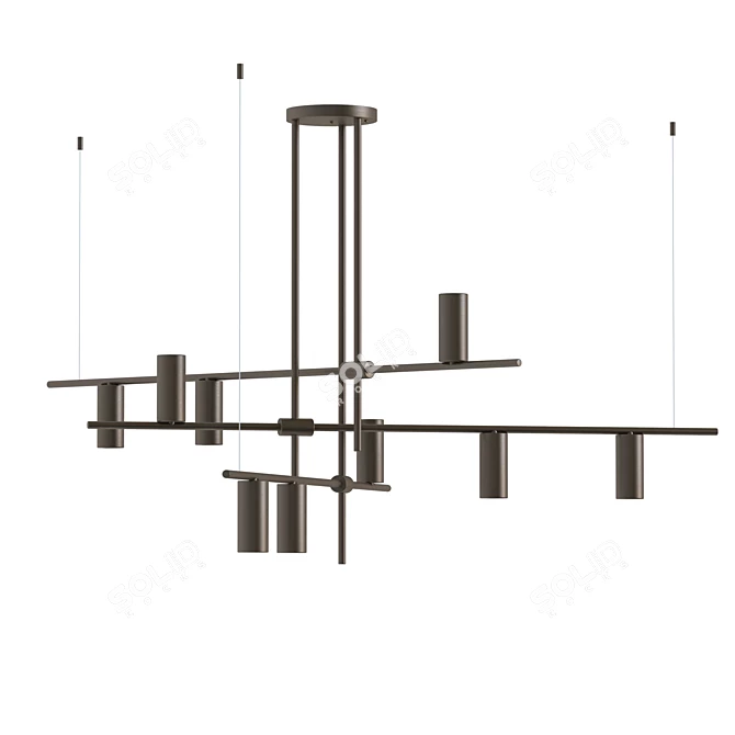 Pikartlights Brass Construction Pendant Light 3D model image 3