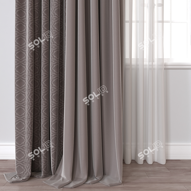 Versatile 3D Curtain Model 3D model image 2