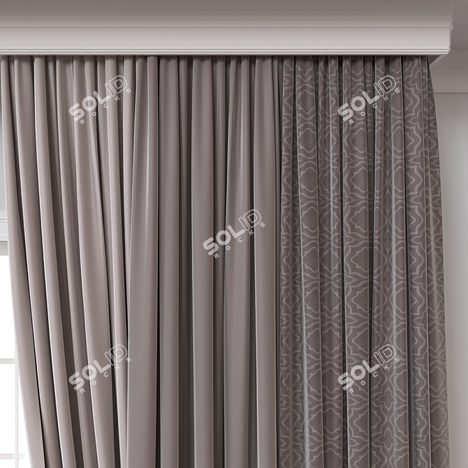 Versatile 3D Curtain Model 3D model image 3