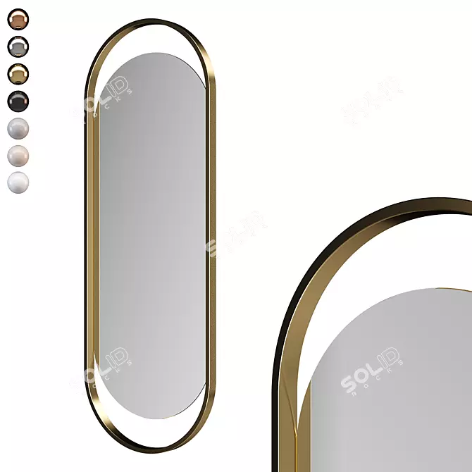 Modern Accent Frameless Mirror 3D model image 1