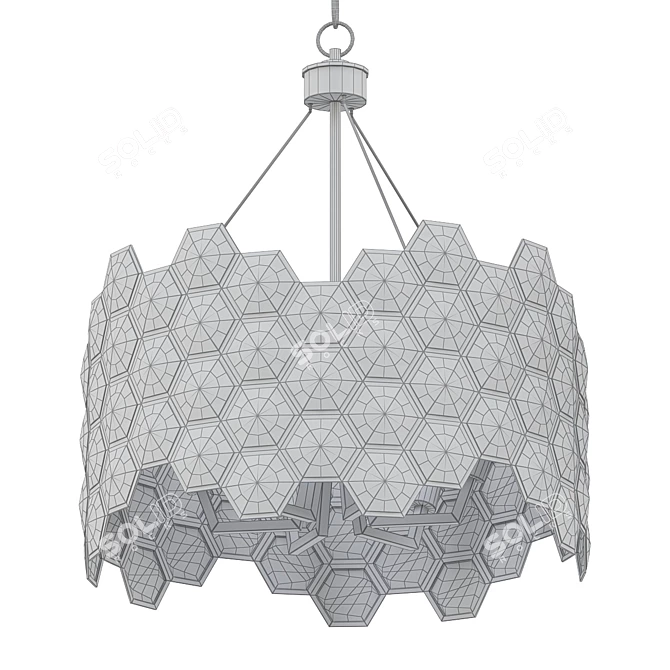 Sleek Design Honeycomb Pendant Lamp 3D model image 2