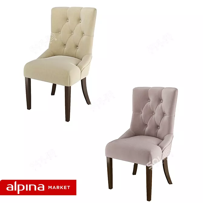 Elegant Classic Ashley Chair-Lounge 3D model image 3