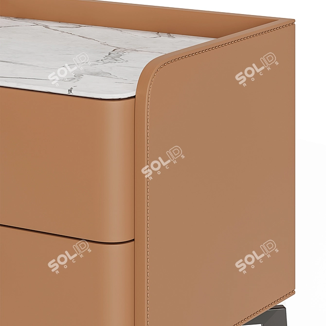 Modern Luxury Bedside Table Set 3D model image 4