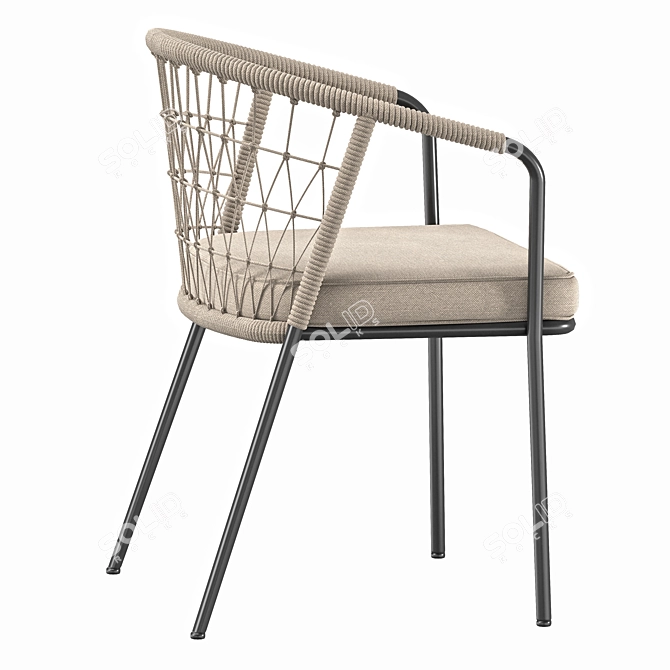 Sleek Black Garden Chair 3D model image 2