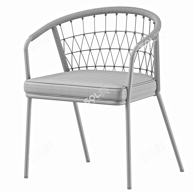 Sleek Black Garden Chair 3D model image 3