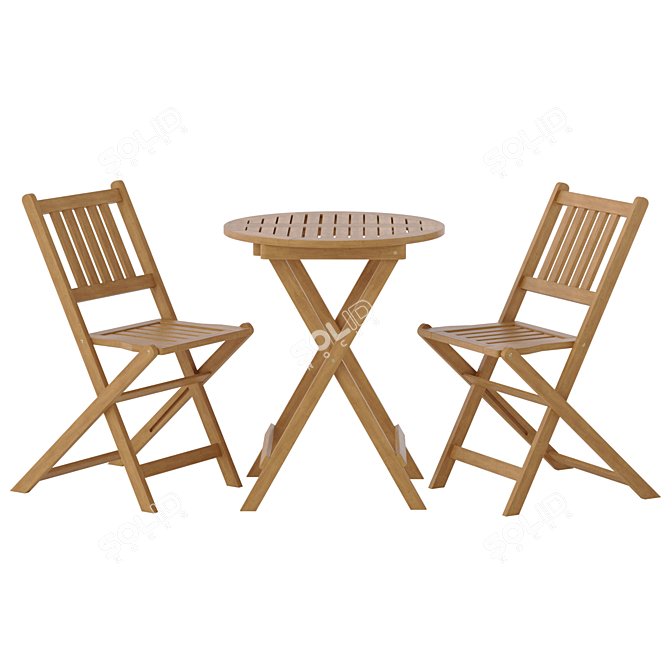 Folding Bistro Patio Furniture Set 3D model image 1