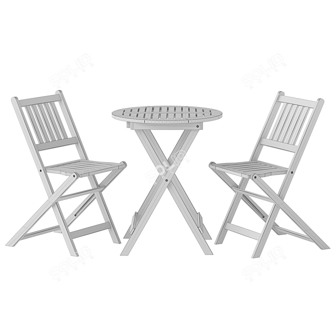 Folding Bistro Patio Furniture Set 3D model image 7