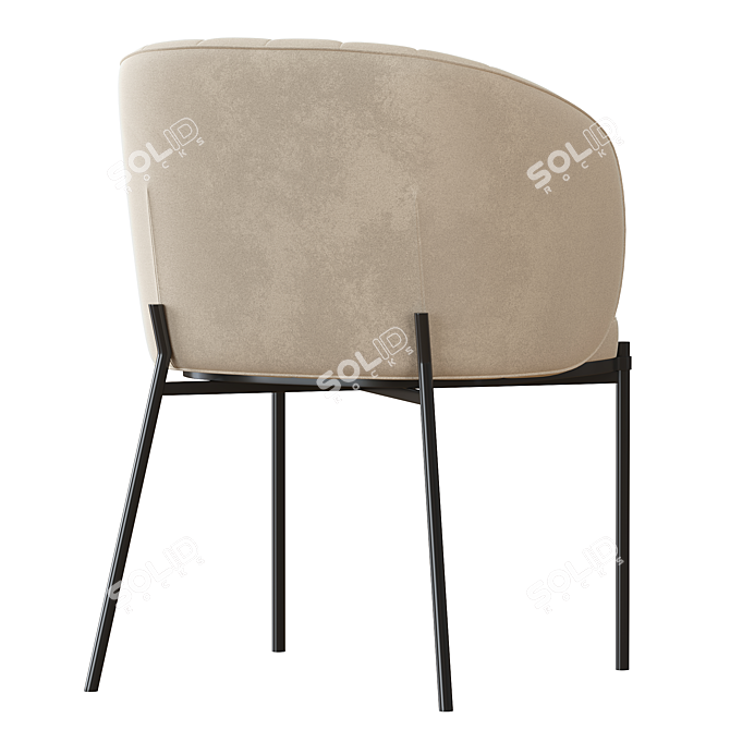 Elegant Shell Back Dining Chair 3D model image 3