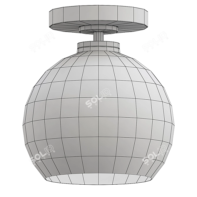 Arren Black Flush Mount Light 3D model image 2