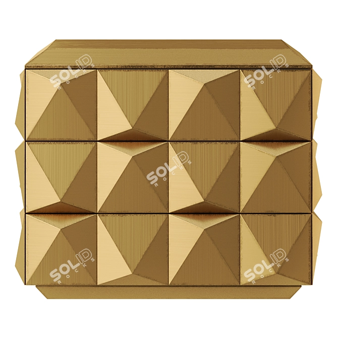 Modern Geometric Baker Chest 3D model image 2