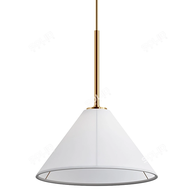 Elegant Glass Cone Pendant Light 3D model image 1