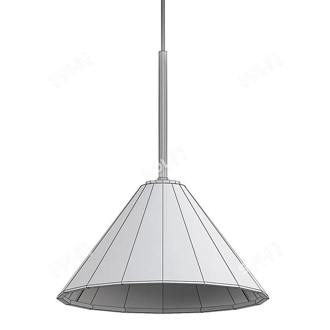 Elegant Glass Cone Pendant Light 3D model image 2