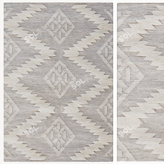 Tribal Wool Rug Set / 3D 3D model image 2