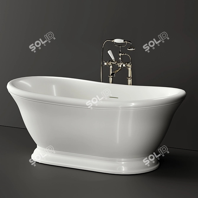 Elegant Devon Bath Set 3D model image 2