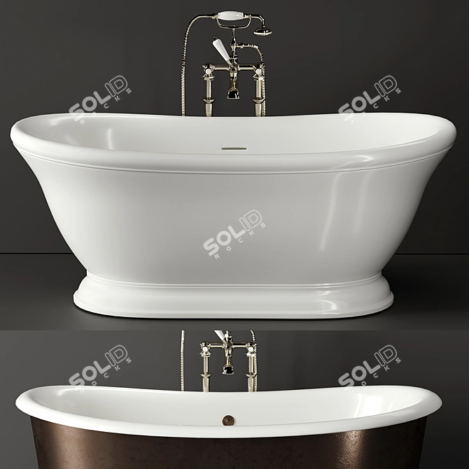 Elegant Devon Bath Set 3D model image 3