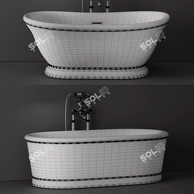 Elegant Devon Bath Set 3D model image 6