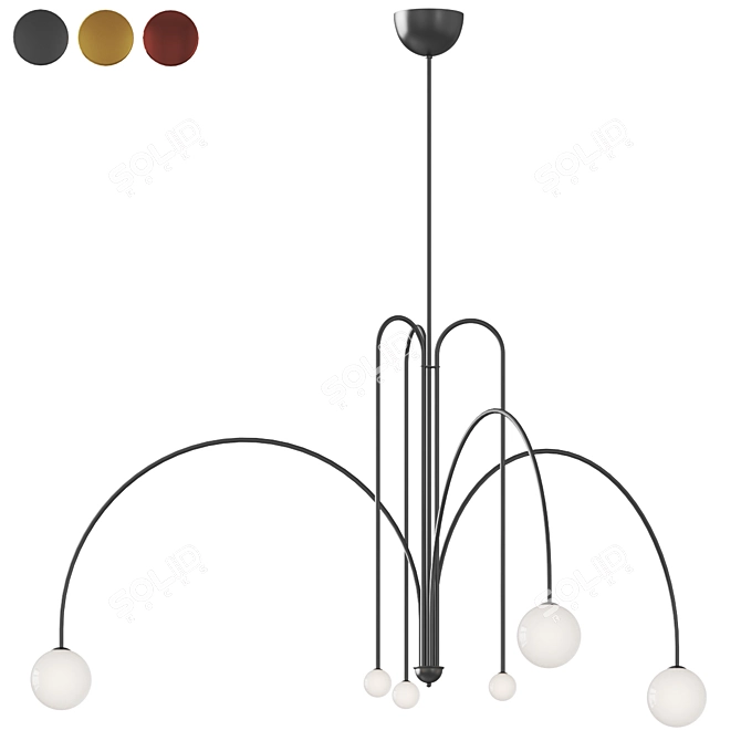 Deco Spider Chandelier - Mintbliss 3D model image 1