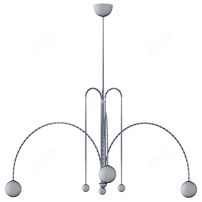 Deco Spider Chandelier - Mintbliss 3D model image 4