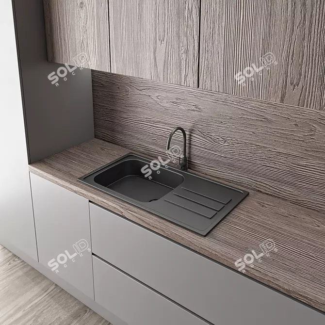 Modern Kitchen 3D Model Set 3D model image 3