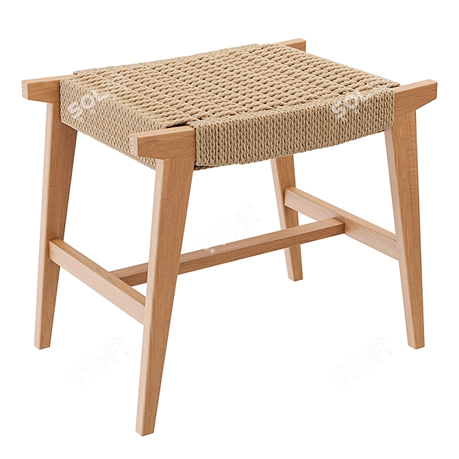 Hand-Woven Stool by La Redoute 3D model image 1