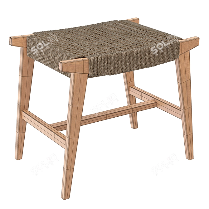 Hand-Woven Stool by La Redoute 3D model image 3