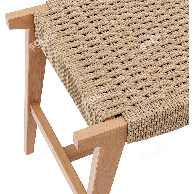 Hand-Woven Stool by La Redoute 3D model image 4