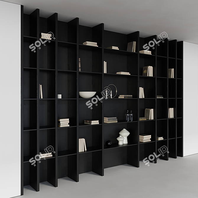  Book and Decor Built-in Cabinet 3D model image 2