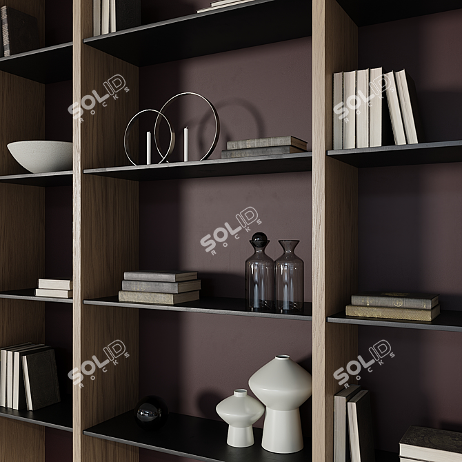  Book and Decor Built-in Cabinet 3D model image 3