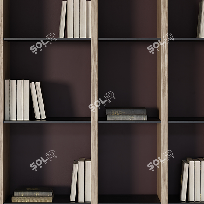  Book and Decor Built-in Cabinet 3D model image 5