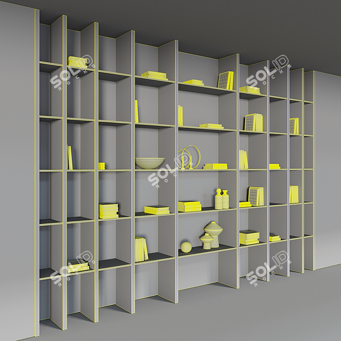  Book and Decor Built-in Cabinet 3D model image 6