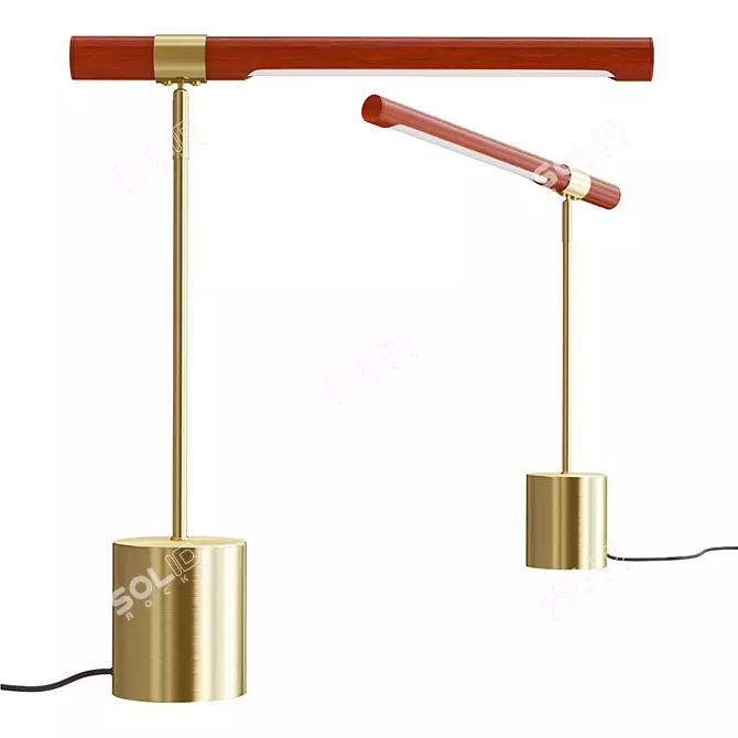 Contemporary Metal LED Desk Light 3D model image 1