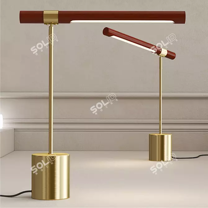 Contemporary Metal LED Desk Light 3D model image 2