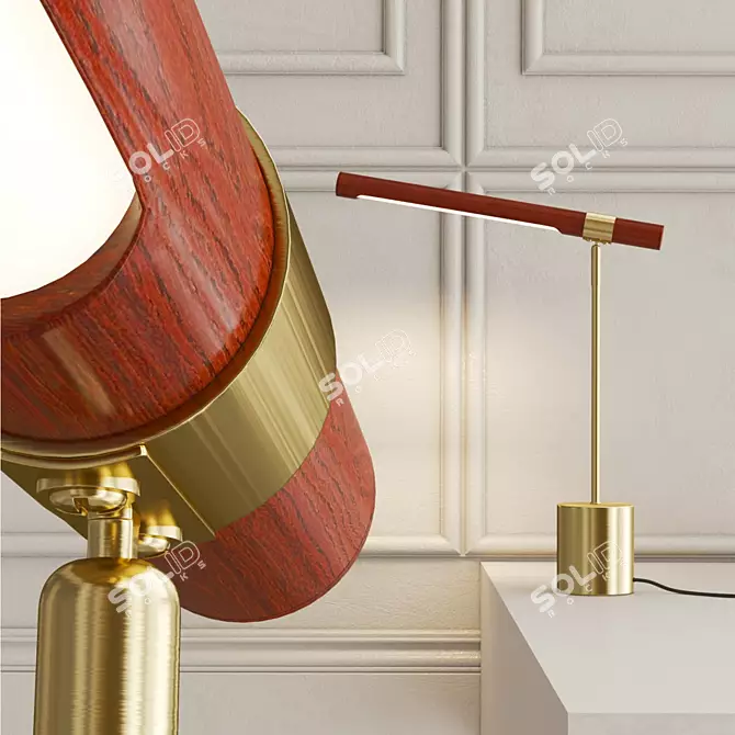 Contemporary Metal LED Desk Light 3D model image 3