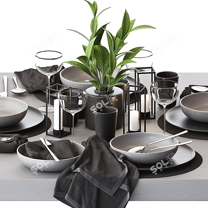  Elegant Table Setting Collection 3D model image 2