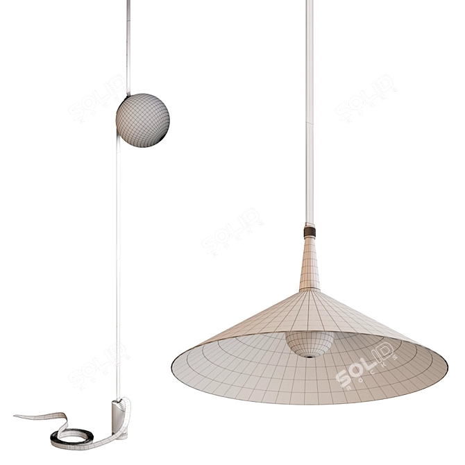 Sleek Pendant Light Fixture 3D model image 5