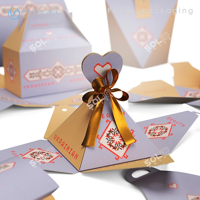 Paper Packaging Kit - Template Designs 3D model image 2