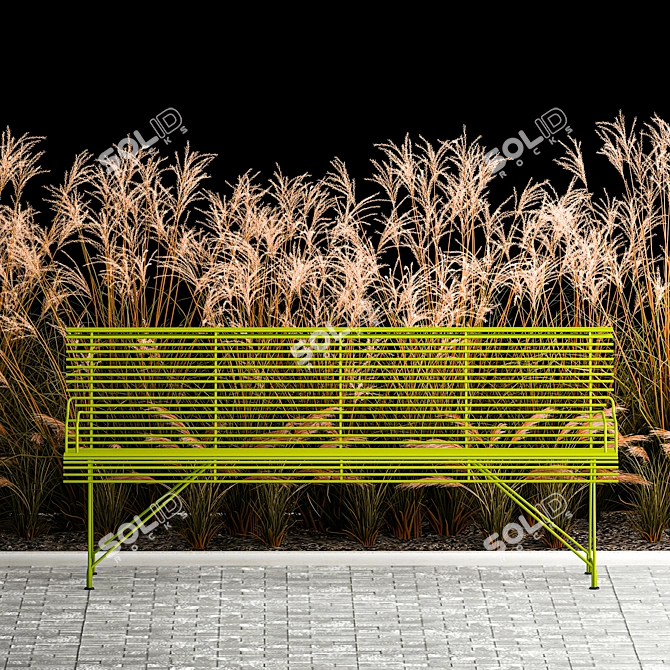 Urban Oasis Bench Set 3D model image 4